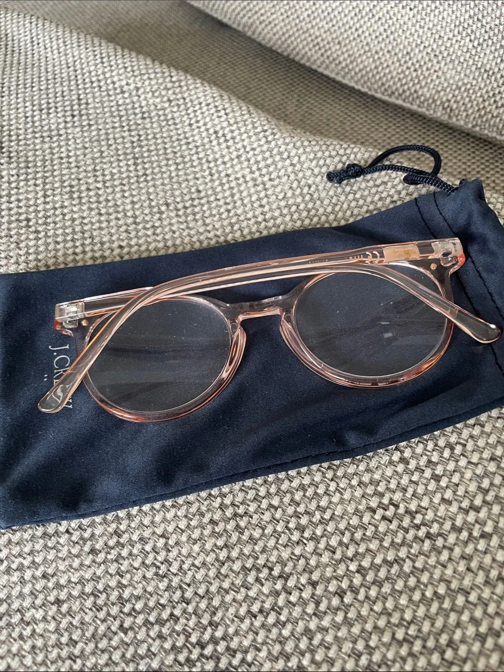 J. Crew Translucent Blush Round Optical Reading Glasses